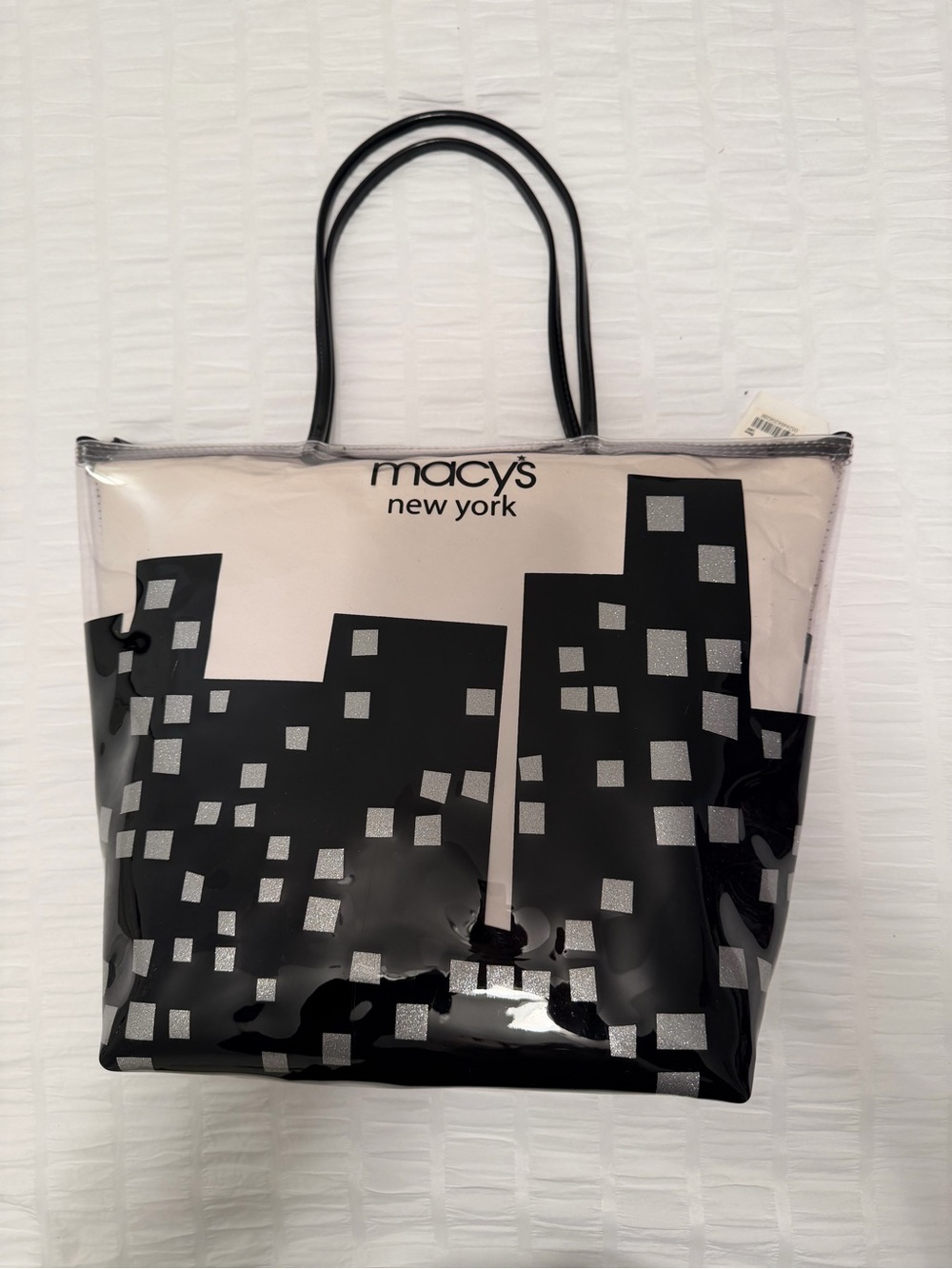 Macy’s New York - City Blocks #62 clear zippered tote with handles. NWT. $30